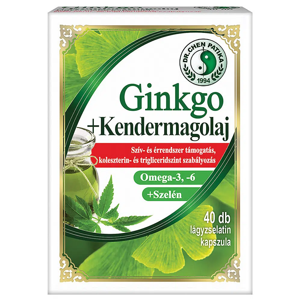 Dr. Chen Capsule cu ginkgo și ulei de cânepă, 40 buc.