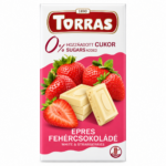 Torras Bezlepková biela čokoláda s jahodami 75g