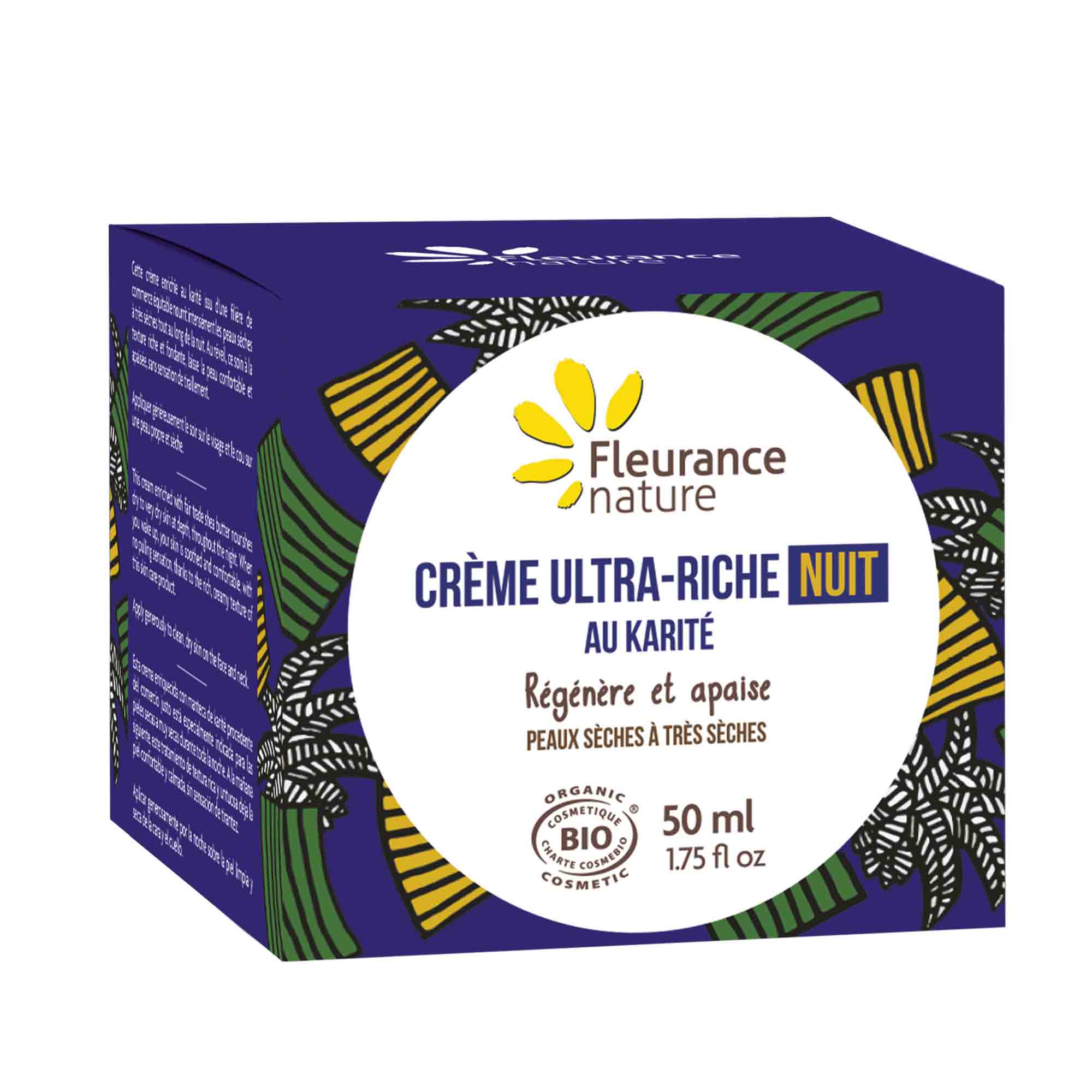 Fleurance Nature Nočný krém na suchú pokožku s bamb. maslo. 50ml