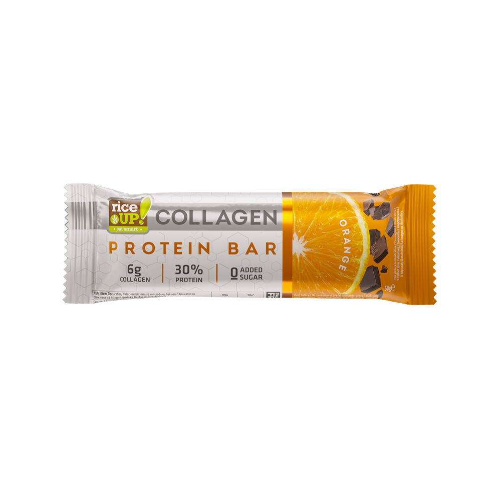 Rice up Kolagénový rezy s proteinom spríchuťou pomarančom 50g